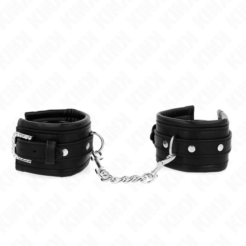 KINK - POGGIPOLSO CON FIBBIA STRASS NERO REGOLABILE 25 - 32 CM X 5,5 CM - KINK WRIST RESTRAINT - Intimo per le occasioni speciali | The Game Lingerie