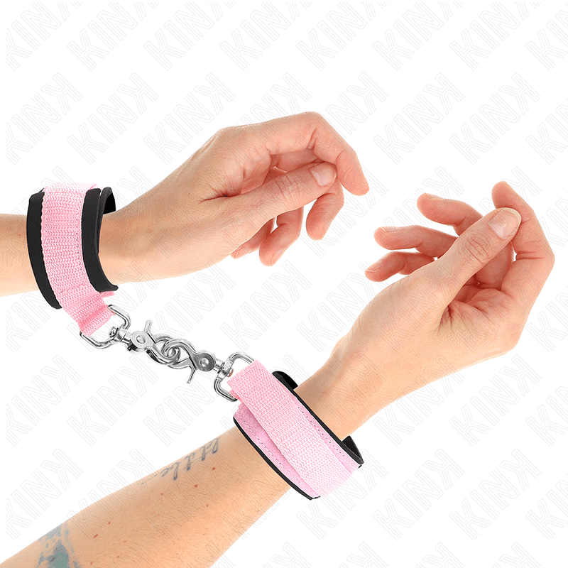 KINK - POGGIPOLSO REGOLABILE IN NEOPRENE ROSA REGOLABILE 22 - 34 CM - KINK WRIST RESTRAINT - Intimo per le occasioni speciali | The Game Lingerie
