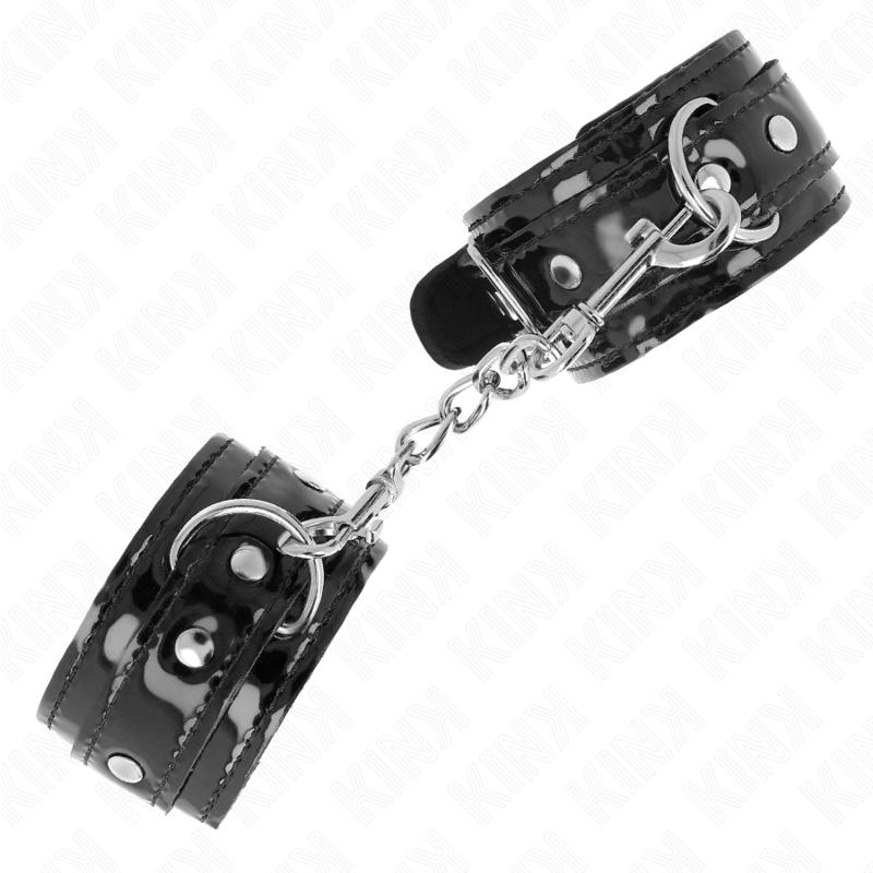 KINK - POLSI IN NEOPRENE LUCIDO REGOLABILI 17 - 24 CM X 4,5 CM - KINK WRIST RESTRAINT - Intimo per le occasioni speciali | The Game Lingerie