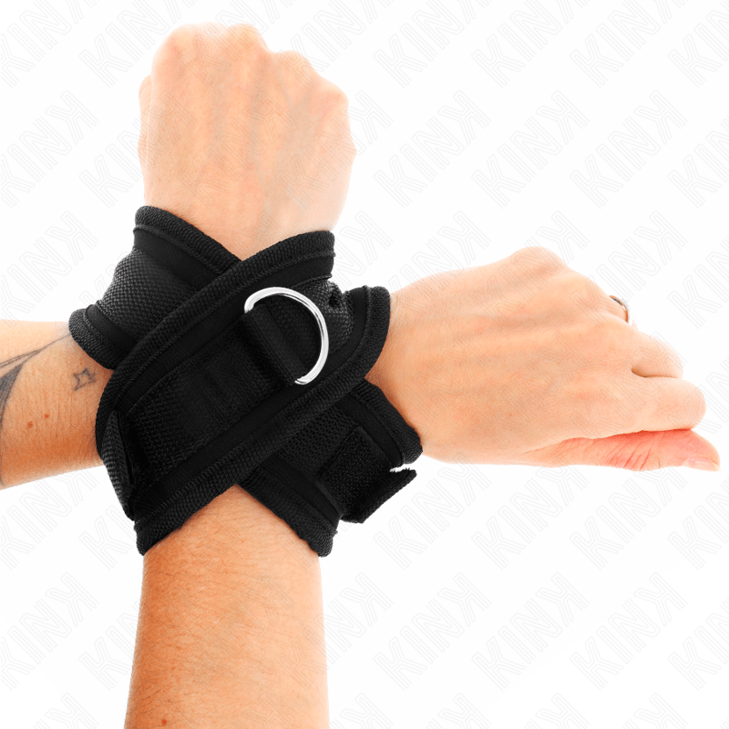KINK - POLSINI A CROCE NERI 34 X 5,5 CM - KINK WRIST RESTRAINT - Intimo per le occasioni speciali | The Game Lingerie