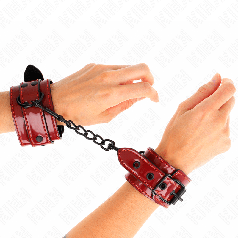 KINK - POLSINI DA POLSO ROSSO SCURO 23 X 5 CM - KINK WRIST RESTRAINT - Intimo per le occasioni speciali | The Game Lingerie