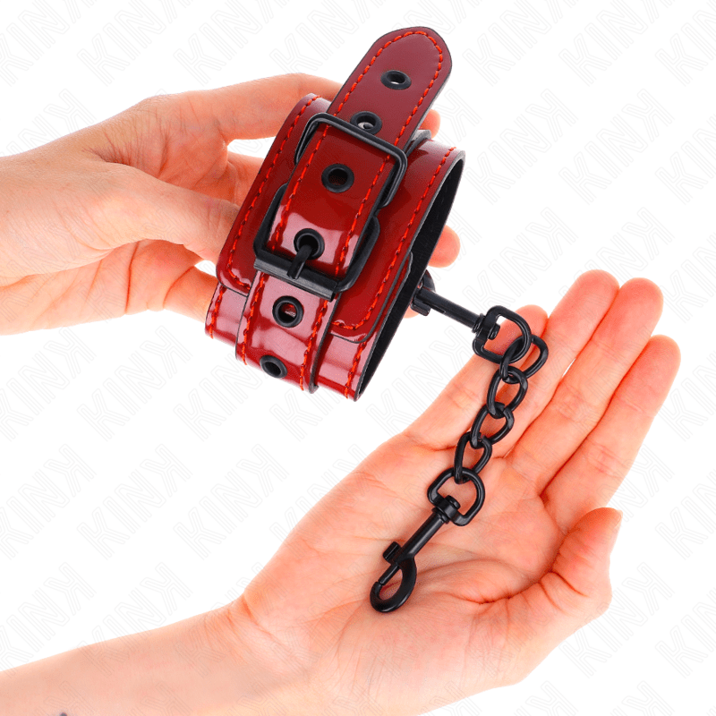 KINK - POLSINI DA POLSO ROSSO SCURO 23 X 5 CM - KINK WRIST RESTRAINT - Intimo per le occasioni speciali | The Game Lingerie
