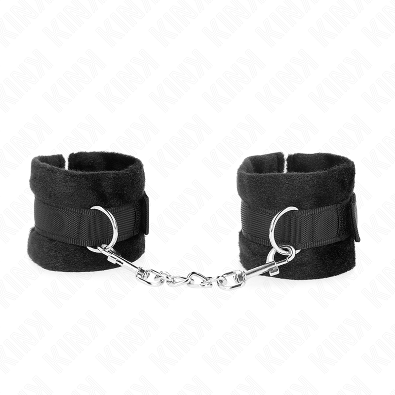 KINK - POLSINI IN PELLICCIA PER PRINCIPIANTI NERI 30 X 7 CM - KINK WRIST RESTRAINT - Intimo per le occasioni speciali | The Game Lingerie