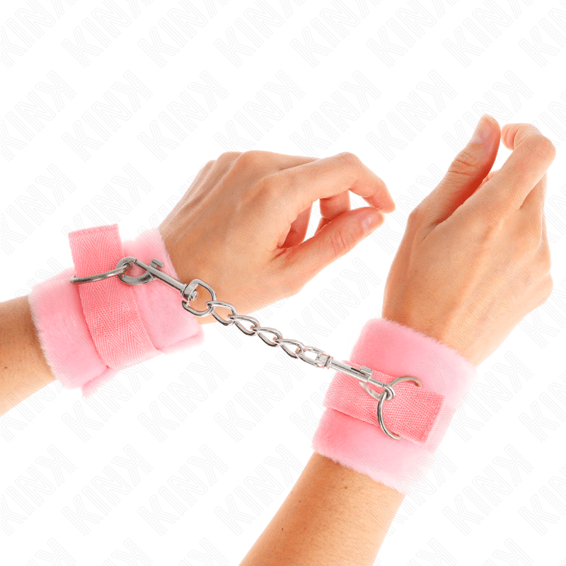 KINK - POLSINI IN PELLICCIA PER PRINCIPIANTI ROSA 30 X 7 CM - KINK WRIST RESTRAINT - Intimo per le occasioni speciali | The Game Lingerie