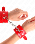KINK - POLSINI LUCIDI ROSSI REGOLABILI 23 - 33 CM - KINK WRIST RESTRAINT - Intimo per le occasioni speciali | The Game Lingerie
