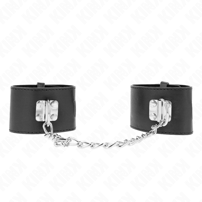 KINK - POLSO FISSO CON CATENA 30 CM E CHIUSURA LUCCHETTO NERO REGOLABILE 16 - 23 CM X 5,5 CM - KINK WRIST RESTRAINT - Intimo per le occasioni speciali | The Game Lingerie