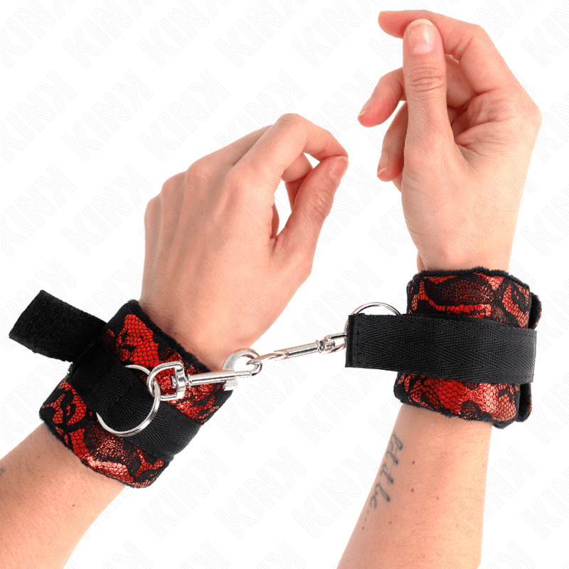 KINK - POLSO SCANDALO ROSSO - NERO - KINK WRIST RESTRAINT - Intimo per le occasioni speciali | The Game Lingerie