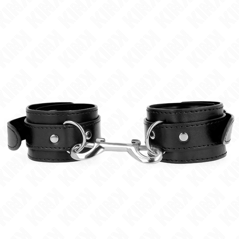 KINK - POTENZIALE DA POLSO FILA DI RIVETTI SINGOLA NERA REGOLABILE 17 - 28 CM X 5 CM - KINK WRIST RESTRAINT - Intimo per le occasioni speciali | The Game Lingerie