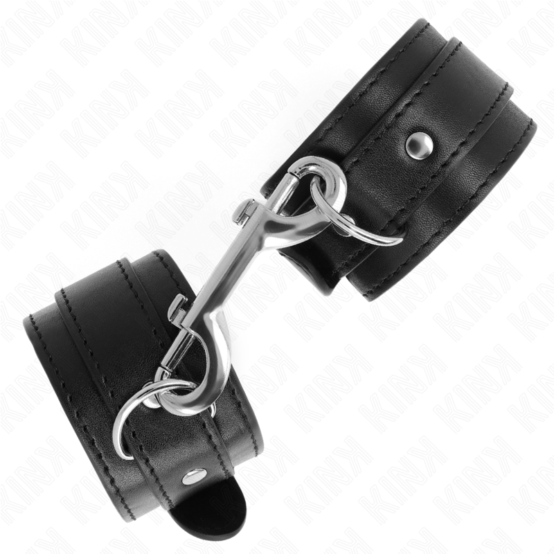 KINK - POTENZIALE DA POLSO FILA DI RIVETTI SINGOLA NERA REGOLABILE 17 - 28 CM X 5 CM - KINK WRIST RESTRAINT - Intimo per le occasioni speciali | The Game Lingerie