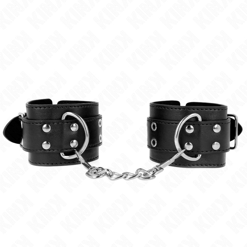 KINK - REGTINO DA POLSO DOPPIA FIBBIA NERO REGOLABILE 19 - 26 CM - KINK WRIST RESTRAINT - Intimo per le occasioni speciali | The Game Lingerie