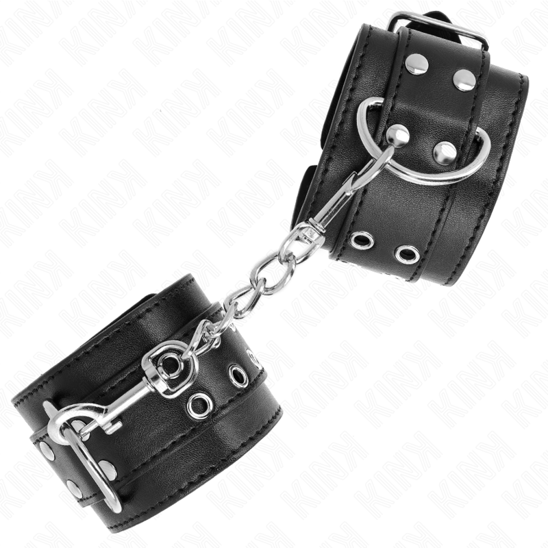 KINK - REGTINO DA POLSO DOPPIA FIBBIA NERO REGOLABILE 19 - 26 CM - KINK WRIST RESTRAINT - Intimo per le occasioni speciali | The Game Lingerie