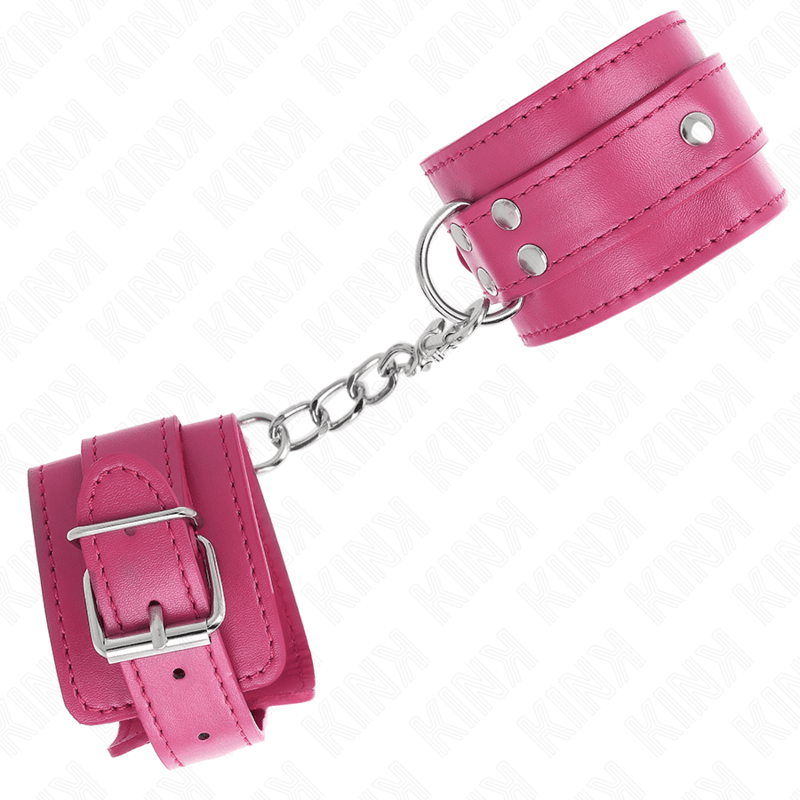 KINK - RESISTENZA DA POLSO CON 3 ANELLI A D REGOLABILE ROSA 17.5 - 25 CM X 6 CM - KINK WRIST RESTRAINT - Intimo per le occasioni speciali | The Game Lingerie