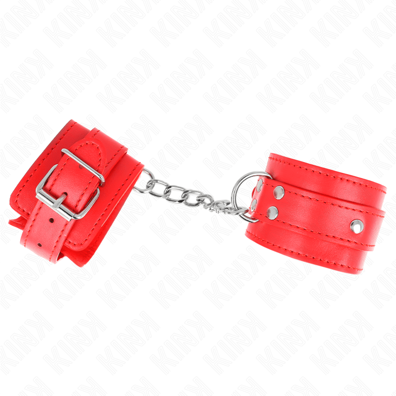 KINK - RESISTENZA DA POLSO CON 3 ANELLI A D REGOLABILE ROSSO 17,5 - 25 CM X 6 CM - KINK WRIST RESTRAINT - Intimo per le occasioni speciali | The Game Lingerie
