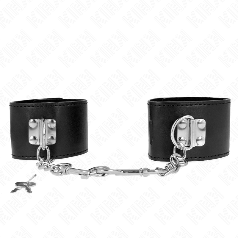 KINK - RESISTENZA DA POLSO CON CHIUSURA A LUCCHETTO NERO REGOLABILE 16 - 23 CM X 5,5 CM - KINK WRIST RESTRAINT - Intimo per le occasioni speciali | The Game Lingerie