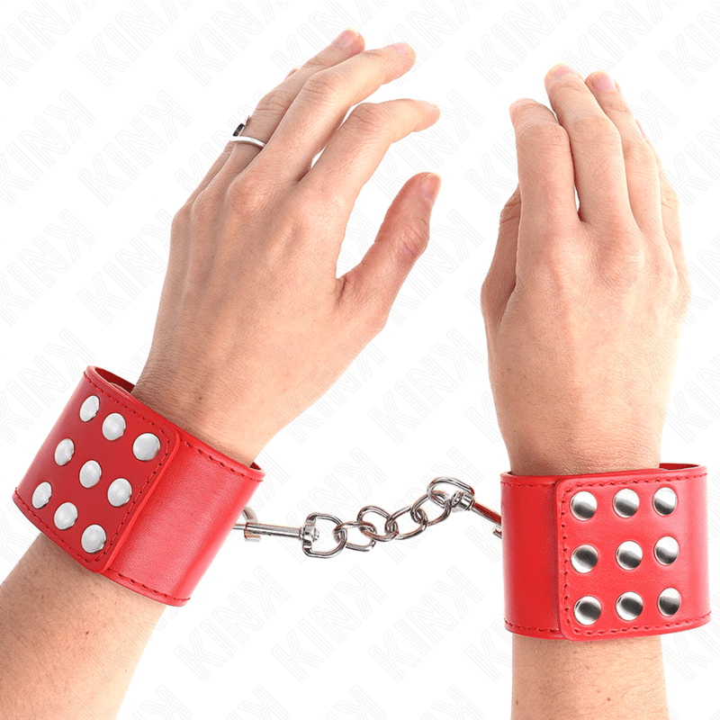 KINK - RESISTENZA DA POLSO CON CHIUSURA A SCATTO ROSSO REGOLABILE 19 - 24 CM X 5,5 CM - KINK WRIST RESTRAINT - Intimo per le occasioni speciali | The Game Lingerie