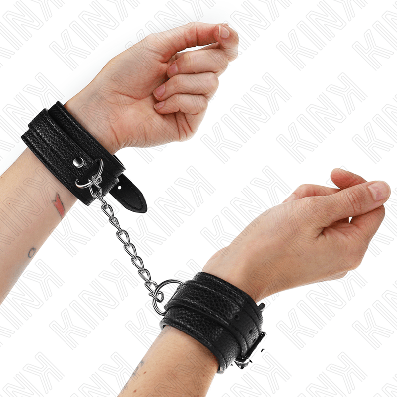 KINK - RESISTENZA DA POLSO CON MOTIVO SERPENTE NERO REGOLABILE 20 - 28 CM X 5,4 CM - KINK WRIST RESTRAINT - Intimo per le occasioni speciali | The Game Lingerie