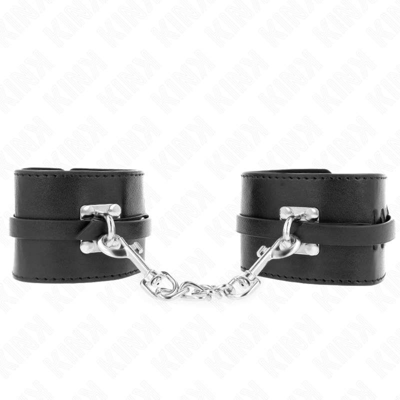KINK - RESISTENZA DA POLSO DELUXE CON BLOCCAGGIO NERO REGOLABILE 14,5 - 21 CM X 6 CM - KINK WRIST RESTRAINT - Intimo per le occasioni speciali | The Game Lingerie
