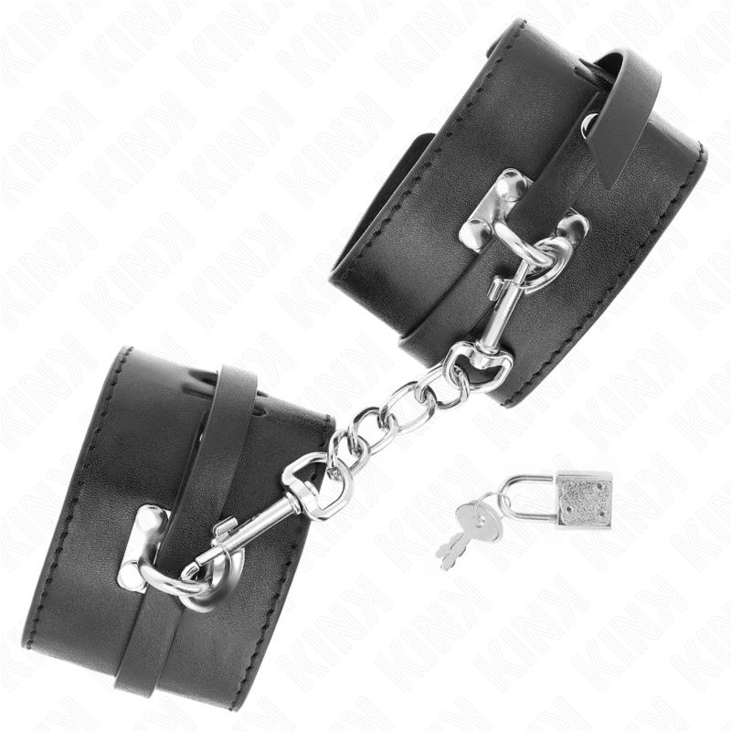KINK - RESISTENZA DA POLSO DELUXE CON BLOCCAGGIO NERO REGOLABILE 14,5 - 21 CM X 6 CM - KINK WRIST RESTRAINT - Intimo per le occasioni speciali | The Game Lingerie