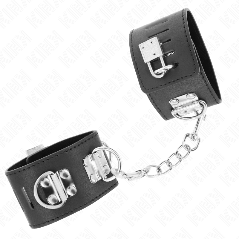 KINK - RESISTENZA DA POLSO MULTIPOSIZIONE CON CHIUSURA A LUCCHETTO NERA REGOLABILE 16 - 23 CM X 5,5 CM - KINK WRIST RESTRAINT - Intimo per le occasioni speciali | The Game Lingerie