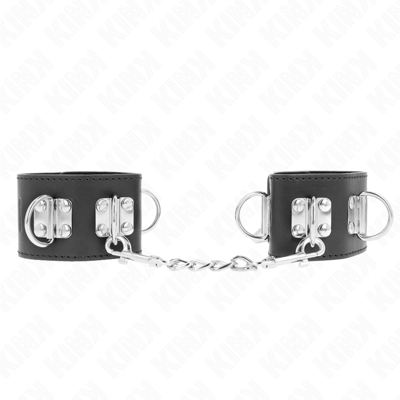 KINK - RESISTENZA DA POLSO MULTIPOSIZIONE CON CHIUSURA A LUCCHETTO NERA REGOLABILE 16 - 23 CM X 5,5 CM - KINK WRIST RESTRAINT - Intimo per le occasioni speciali | The Game Lingerie