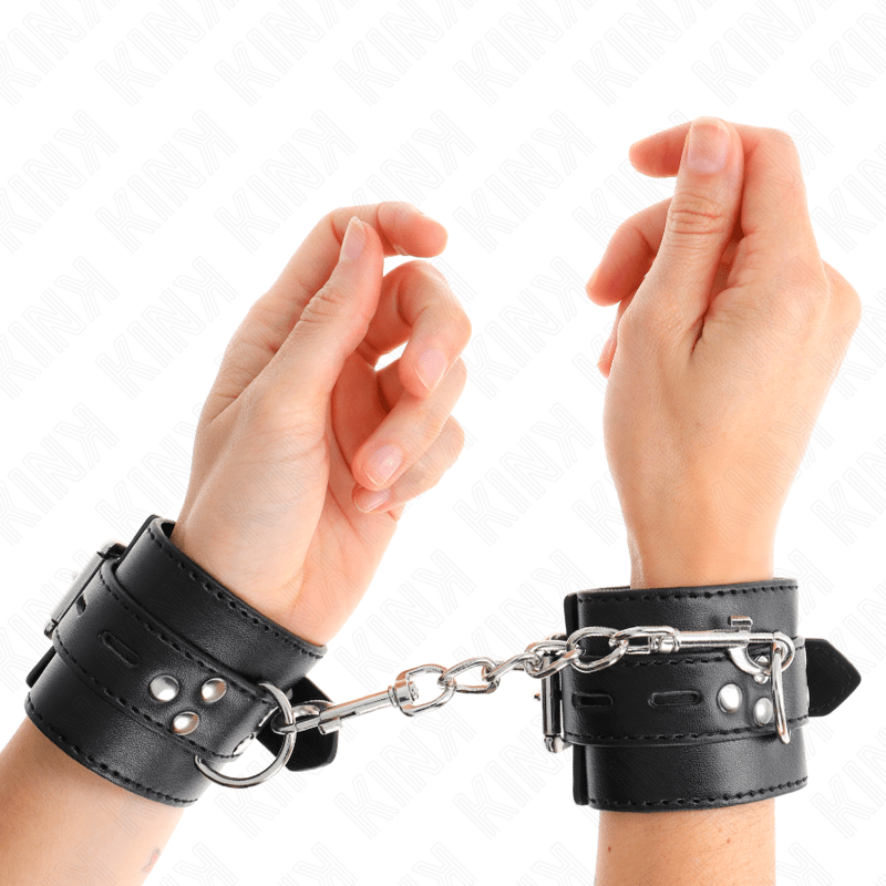 KINK - RESISTENZA DA POLSO NERA CON CINTURA NERA REGOLABILE 17 - 28 CM X 6 CM - KINK WRIST RESTRAINT - Intimo per le occasioni speciali | The Game Lingerie