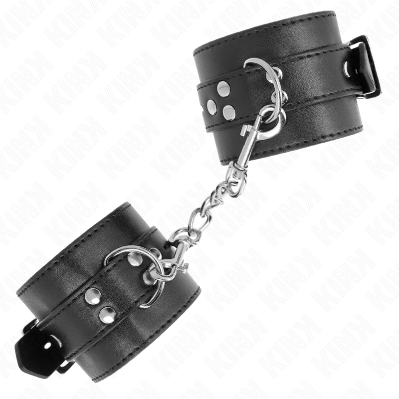 KINK - RESISTENZA DA POLSO NERA CON CINTURA NERA REGOLABILE 17 - 28 CM X 6 CM - KINK WRIST RESTRAINT - Intimo per le occasioni speciali | The Game Lingerie