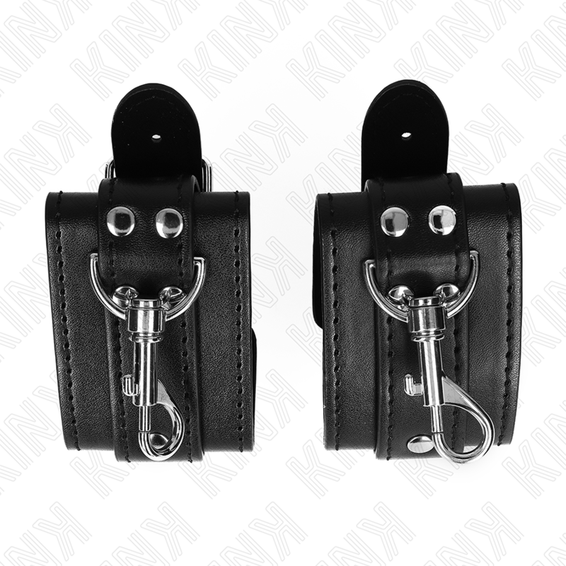 KINK - RESISTENZA DA POLSO PER DUNGEON CON CHIUSURA NERA REGOLABILE 21 - 28 CM X 5,5 CM - KINK WRIST RESTRAINT - Intimo per le occasioni speciali | The Game Lingerie