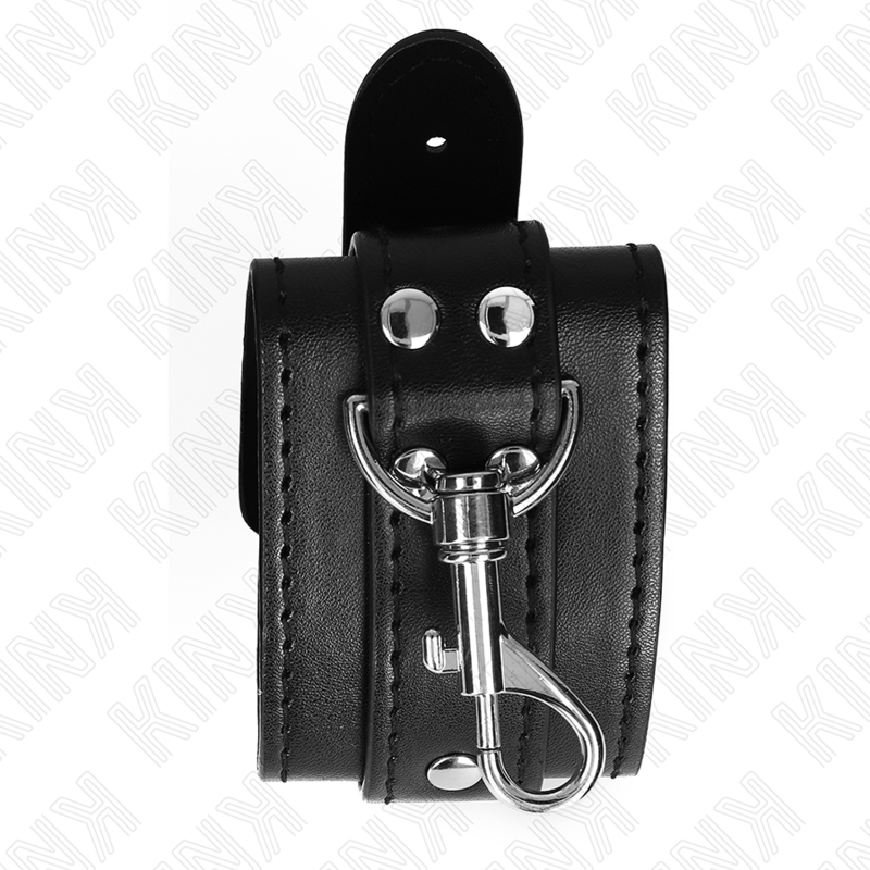 KINK - RESISTENZA DA POLSO PER DUNGEON CON CHIUSURA NERA REGOLABILE 21 - 28 CM X 5,5 CM - KINK WRIST RESTRAINT - Intimo per le occasioni speciali | The Game Lingerie
