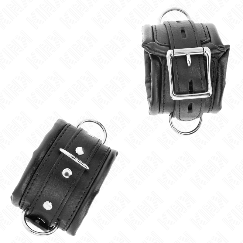 KINK - RESISTENZA DA POLSO PESANTE CON FODERA IN PELLICCIA NERA REGOLABILE 20 - 30 CM X 6 CM - KINK WRIST RESTRAINT - Intimo per le occasioni speciali | The Game Lingerie