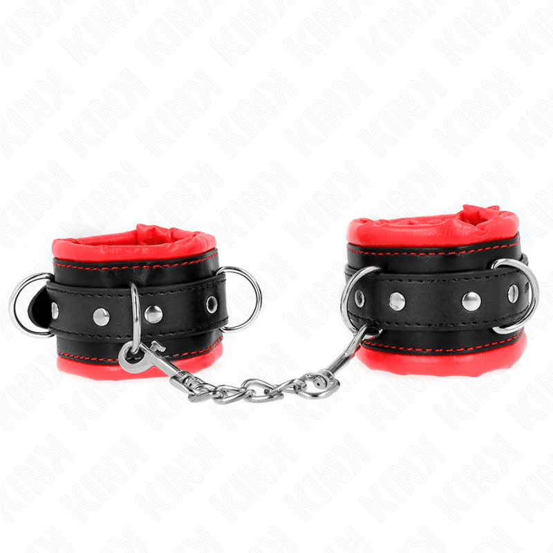 KINK - RESISTENZA DA POLSO PESANTE CON FODERA IN PELLICCIA ROSSA REGOLABILE 20 - 30 CM X 6 CM - KINK WRIST RESTRAINT - Intimo per le occasioni speciali | The Game Lingerie
