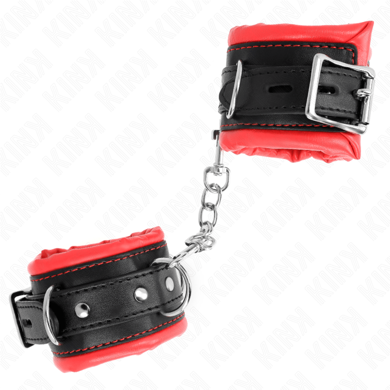 KINK - RESISTENZA DA POLSO PESANTE CON FODERA IN PELLICCIA ROSSA REGOLABILE 20 - 30 CM X 6 CM - KINK WRIST RESTRAINT - Intimo per le occasioni speciali | The Game Lingerie