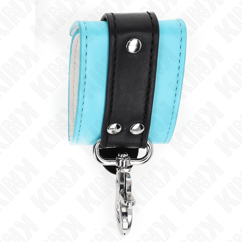 KINK - RESISTENZA DA POLSO PREMIUM CON SERRATURA NERO / BLU REGOLABILE 21 - 28 CM X 5,5 CM - KINK WRIST RESTRAINT - Intimo per le occasioni speciali | The Game Lingerie