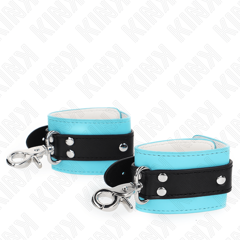 KINK - RESISTENZA DA POLSO PREMIUM CON SERRATURA NERO / BLU REGOLABILE 21 - 28 CM X 5,5 CM - KINK WRIST RESTRAINT - Intimo per le occasioni speciali | The Game Lingerie
