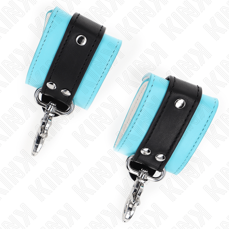 KINK - RESISTENZA DA POLSO PREMIUM CON SERRATURA NERO / BLU REGOLABILE 21 - 28 CM X 5,5 CM - KINK WRIST RESTRAINT - Intimo per le occasioni speciali | The Game Lingerie