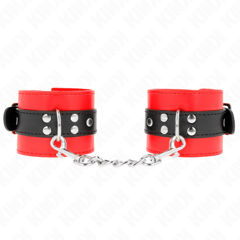 KINK - RESISTENZA DA POLSO ROSSO CON CINTURA NERA REGOLABILE 17 - 28 CM X 6 CM - KINK WRIST RESTRAINT - Intimo per le occasioni speciali | The Game Lingerie