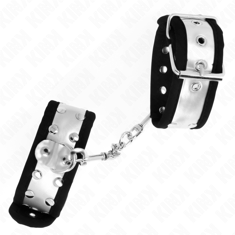 KINK - RESISTENZA DA POLSO SOTTILE NERO / ARGENTO 30 X 4 CM - KINK WRIST RESTRAINT - Intimo per le occasioni speciali | The Game Lingerie