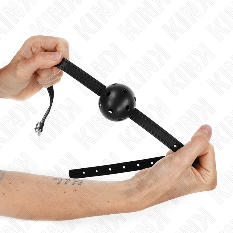 KINK - SIMPLICITY PALLA TRASPIRANTE NERA 4,5 CM BAVAGLIO 62 x 1,5 CM - KINK COLLAR & GAG - Intimo per le occasioni speciali | The Game Lingerie