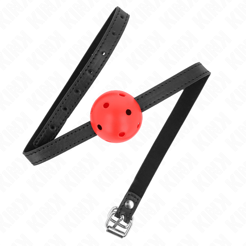 KINK - SIMPLICITY ROSSO TRASPIRANTE SFERA 4,5 CM 62 x 1,5 CM - KINK COLLAR & GAG - Intimo per le occasioni speciali | The Game Lingerie