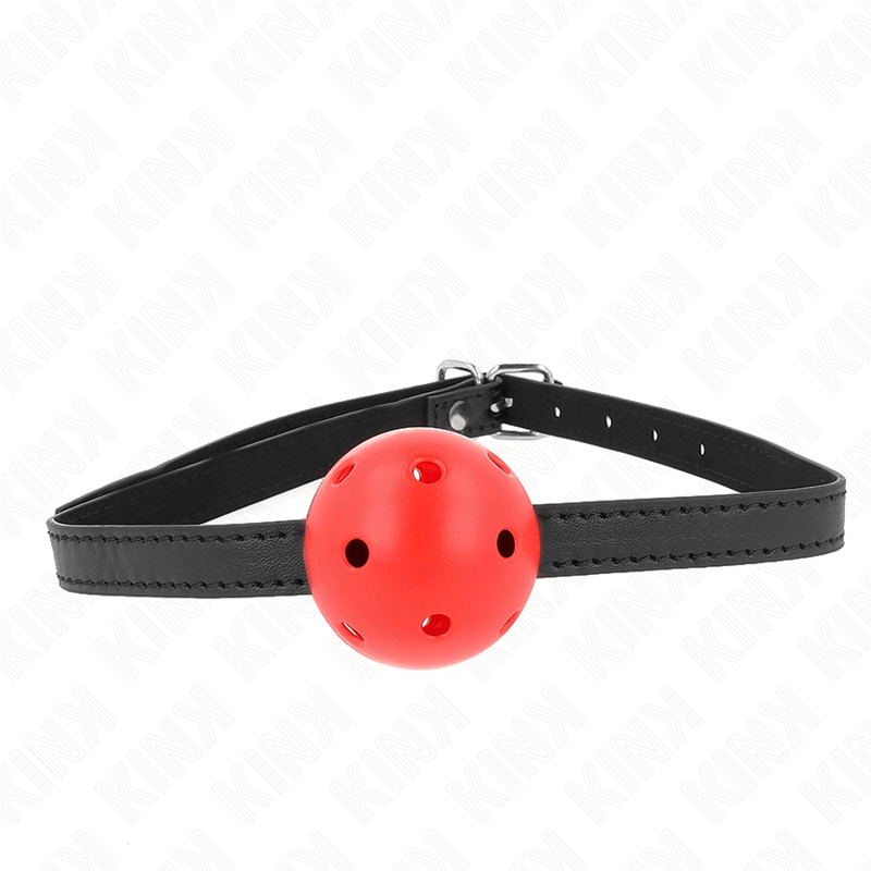 KINK - SIMPLICITY ROSSO TRASPIRANTE SFERA 4,5 CM 62 x 1,5 CM - KINK COLLAR & GAG - Intimo per le occasioni speciali | The Game Lingerie