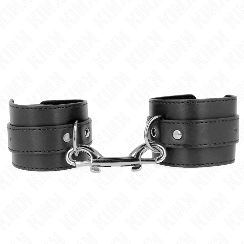 KINK - TENUTA DA POLSO - FILA DI RIVETTI SINGOLA E FIBBIA GRANDE NERA REGOLABILE 17 - 28 CM X 5 CM - KINK WRIST RESTRAINT - Intimo per le occasioni speciali | The Game Lingerie