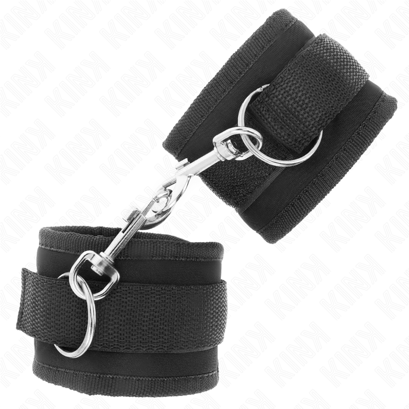 KINK - TENUTA DA POLSO IN NYLON HOOK&LOOP NERA MODELLO 2 REGOLABILE 18 - 35 CM X 6 CM - KINK WRIST RESTRAINT - Intimo per le occasioni speciali | The Game Lingerie