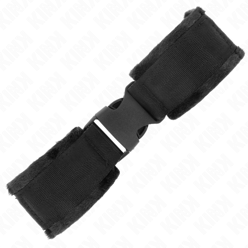 KINK - TENUTA DA POLSO IN NYLON HOOK&LOOP ROSSO - NERO MODELLO 1 REGOLABILE 25 - 35 CM X 6 CM - KINK WRIST RESTRAINT - Intimo per le occasioni speciali | The Game Lingerie