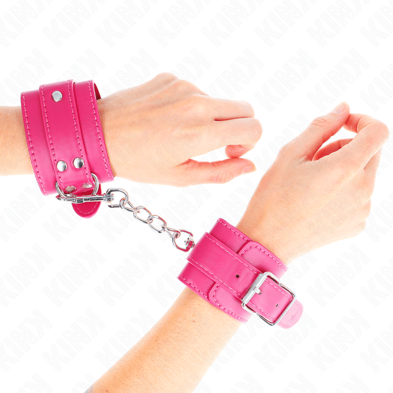 KINK - TENUTA DA POLSO ROSA LAMPONE CON FODERA ROSA LAMPONE REGOLABILE 20 - 28 CM X 5,5 CM - KINK WRIST RESTRAINT - Intimo per le occasioni speciali | The Game Lingerie