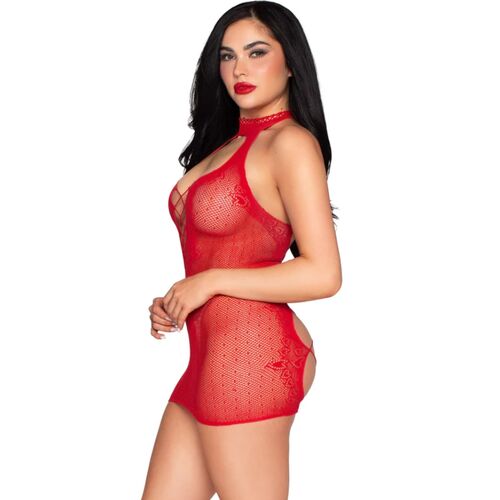 LEG AVENUE - 81675 MINI ABITO CON SCOLLO A V ROSSO - TAGLIA UNICA - LEG AVENUE DRESSES - Intimo per le occasioni speciali | The Game Lingerie