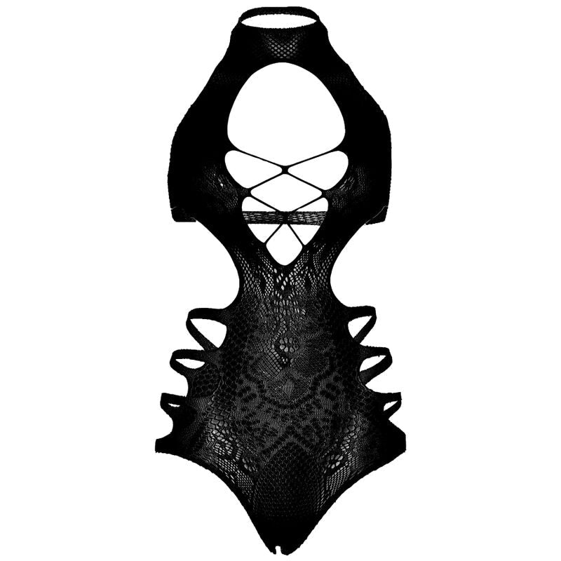 LEG AVENUE - BODY CON SPALLINE CUT - OUT TAGLIA UNICA - NERO - LEG AVENUE BODYSTOCKINGS - Intimo per le occasioni speciali | The Game Lingerie