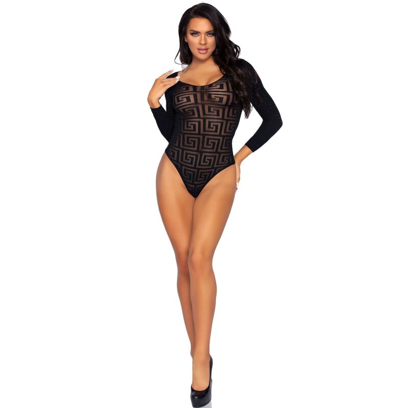 LEG AVENUE - BODY IN COTONE CON MOSAICO E SNAP TAGLIA UNICA - LEG AVENUE TEDDIES - Intimo per le occasioni speciali | The Game Lingerie