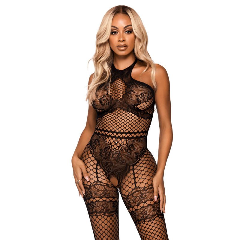 LEG AVENUE - BODYSTOCKING CON CAVEZZA IN RETE TAGLIA UNICA - NERO - LEG AVENUE BODYSTOCKINGS - Intimo per le occasioni speciali | The Game Lingerie