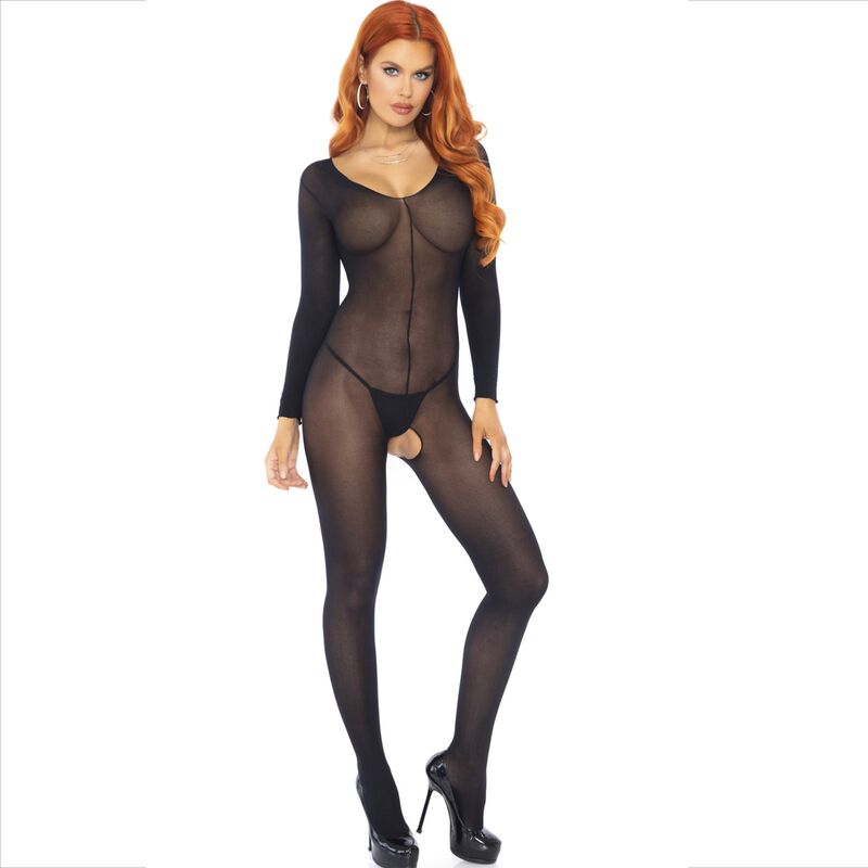LEG AVENUE - BODYSTOCKING MANICA LUNGA NERO - LEG AVENUE BODYSTOCKINGS - Intimo per le occasioni speciali | The Game Lingerie