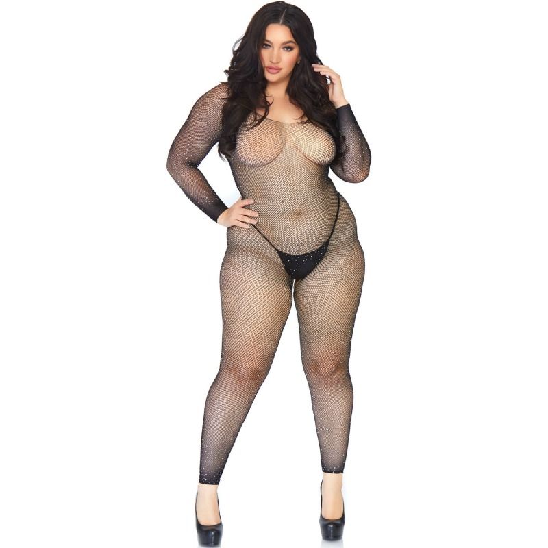 LEG AVENUE - CALZA BODY A RETE CRISTALLIZZATA 1X - 2X - LEG AVENUE BODYSTOCKINGS - Intimo per le occasioni speciali | The Game Lingerie