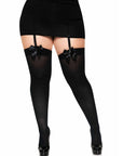 LEG AVENUE - CALZANTE IN NYLON NERO CON FIOCCO NERO TAGLIA UNICA - LEG AVENUE HOSIERY - Intimo per le occasioni speciali | The Game Lingerie